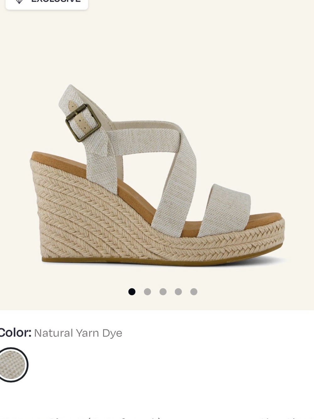 Toms Natural Yarn Dye Espadrille Wedge Sandal - Neutral